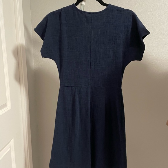 Madewell Blue Wrap Dress - Picture 4 of 8